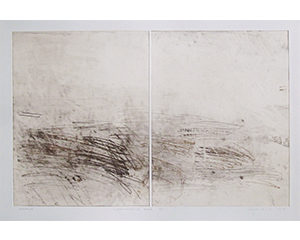 Improvisation et trace n°XII, 2014. Monotype, 82 x 108 cm.