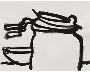 "Variations “noir et blanc” 2", 17-2018. Encres noires, 35,5 x 28 cm.