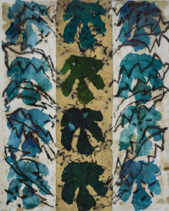 Monique TELLO. Pissenlit 1, 2019. Collage, pastel sec, acrylique et encre, 41 x 33 cm.