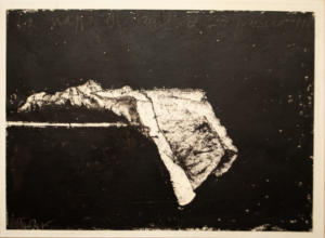 La nappe de Paul, le 27 juin 14, huile sur papier, 29,5 x 40,5 cm