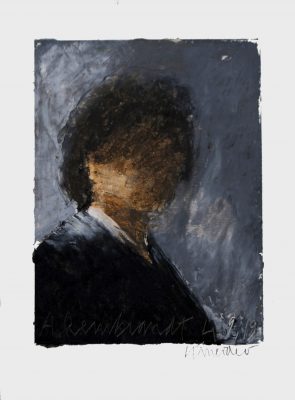 "A Rembrandt, le 4.9.19", huile sur papier, 29,7 x 21 cm.