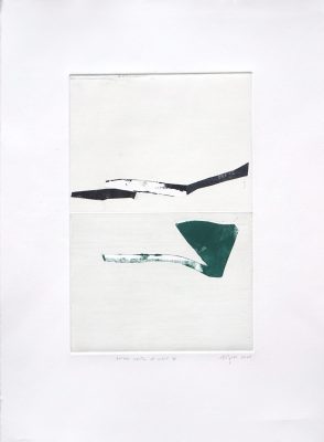 Forme verte et noire, 2023. Monotype, 48 x 35 cm
