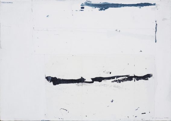 Scène plage III, 2022. Acrylique sur papier marouflé sur toile, 63 x 90 cm