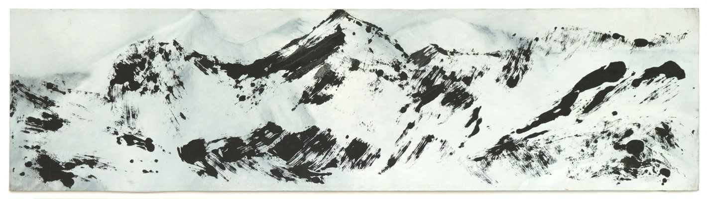 Sans titre, 2022. Technique mixte sur carton, 20 x 75 cm.