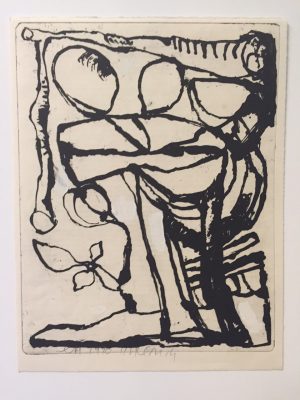 "Sans titre", 1990. Aquatinte au sucre sur cuivre, réhaussée, 45,1 x 35,2 cm.