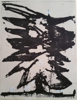 "Sans titre", 1989. Aquatinte au sucre sur cuivre, réhaussée, 61,7 x 47,5 cm.