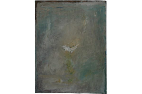 « Oiseau blanc dans un ciel clair », 2017. Huile sur toile, 116 x 89 cm.