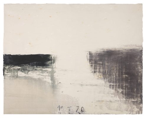 « La jetée du 11.1.20  » , 2020. Acrylique et pigments, 73 x 92 cm. .