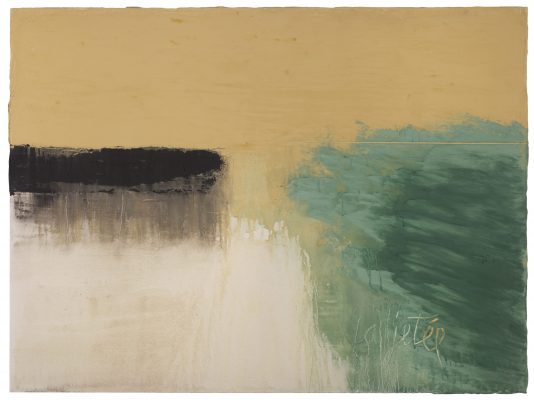 "La jetée, novembre 2019", 2020.  Acrylique, poudre de marbre et pigments, 97 x 130 cm.