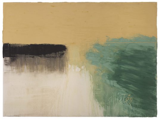 "La jetée, novembre 2019", 2020. Acrylique, poudre de marbre et pigments, 97 x 130 cm.
