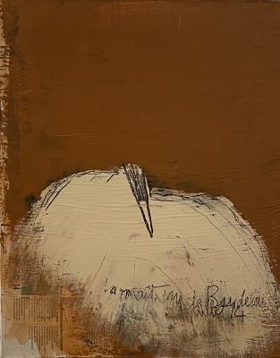 Jean Pierre SCHNEIDER, « La maîtresse de Baudelaire - juillet 14 », 2014. Technique mixte, 50 x 40 cm.