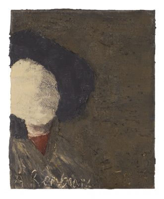 Jean Pierre SCHNEIDER, A REMBRANDT LE 15.10.19. 2019Huile sur papier, 43 x 33 cm.