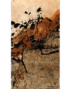 Sans titre, 2015. Technique mixte et collage sur papier, 36 cm x 20 cm.