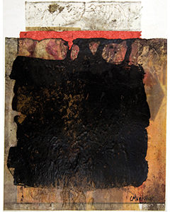 Sans titre. Technique mixte et collage sur papier, 30 x 24 cm.