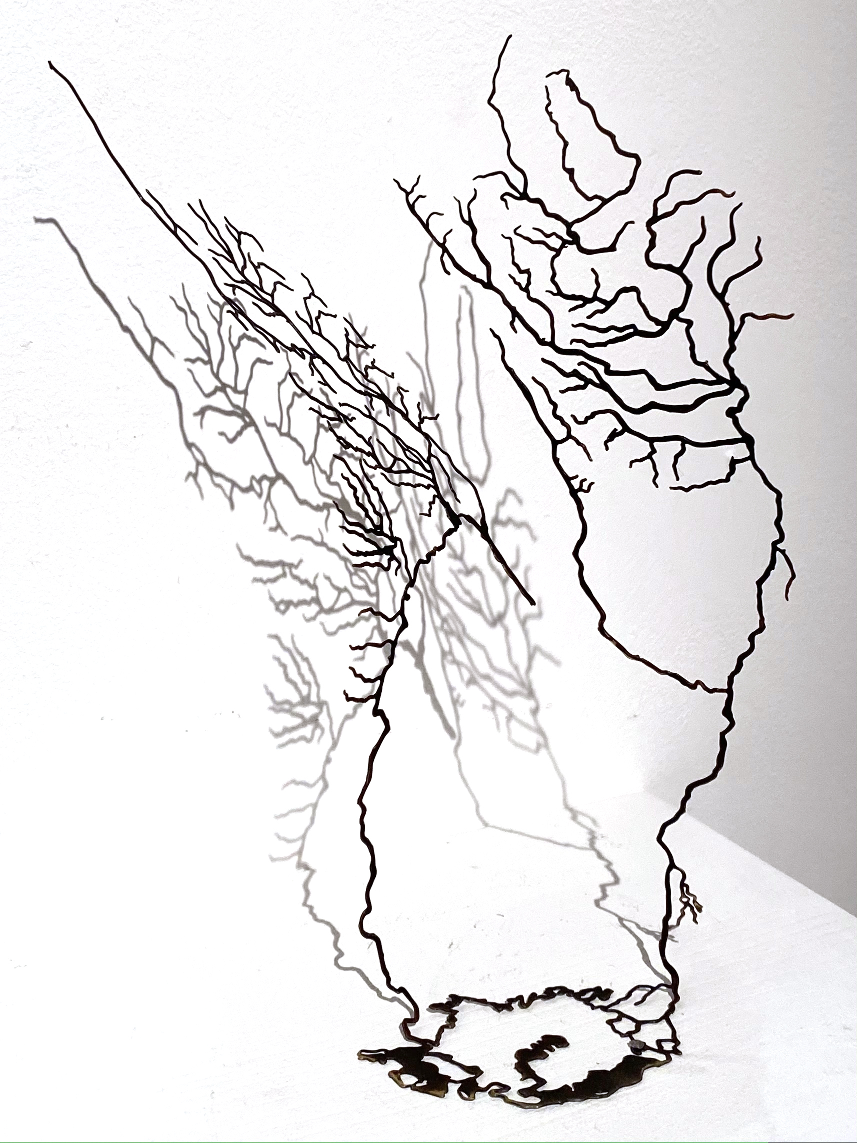 "Mer d'Aral", 2018. Laiton patiné et verni, 15 x 10 x 20 cm.