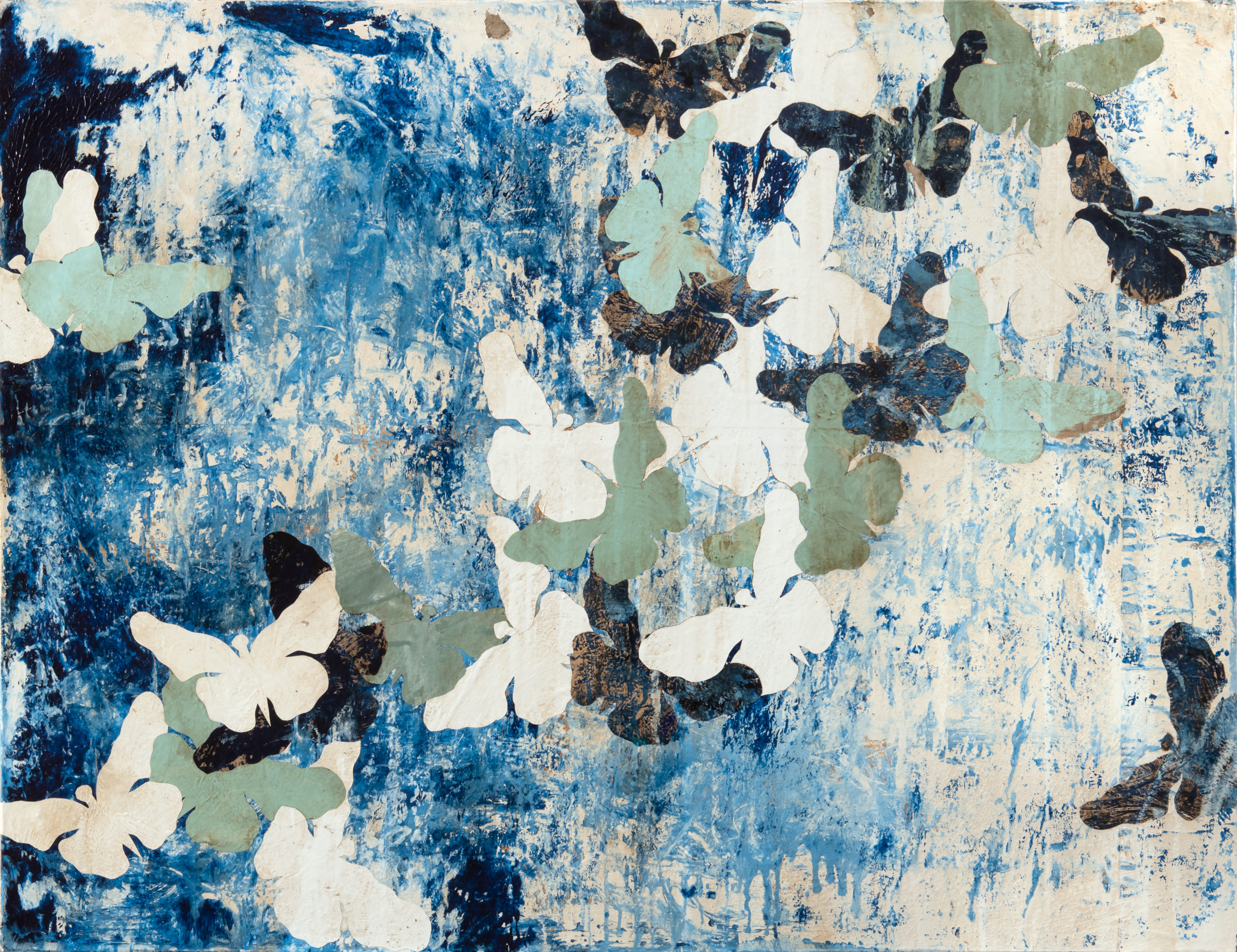 "Happy days 2", 2022. Technique mixte sur toile, 116 x 146 cm.