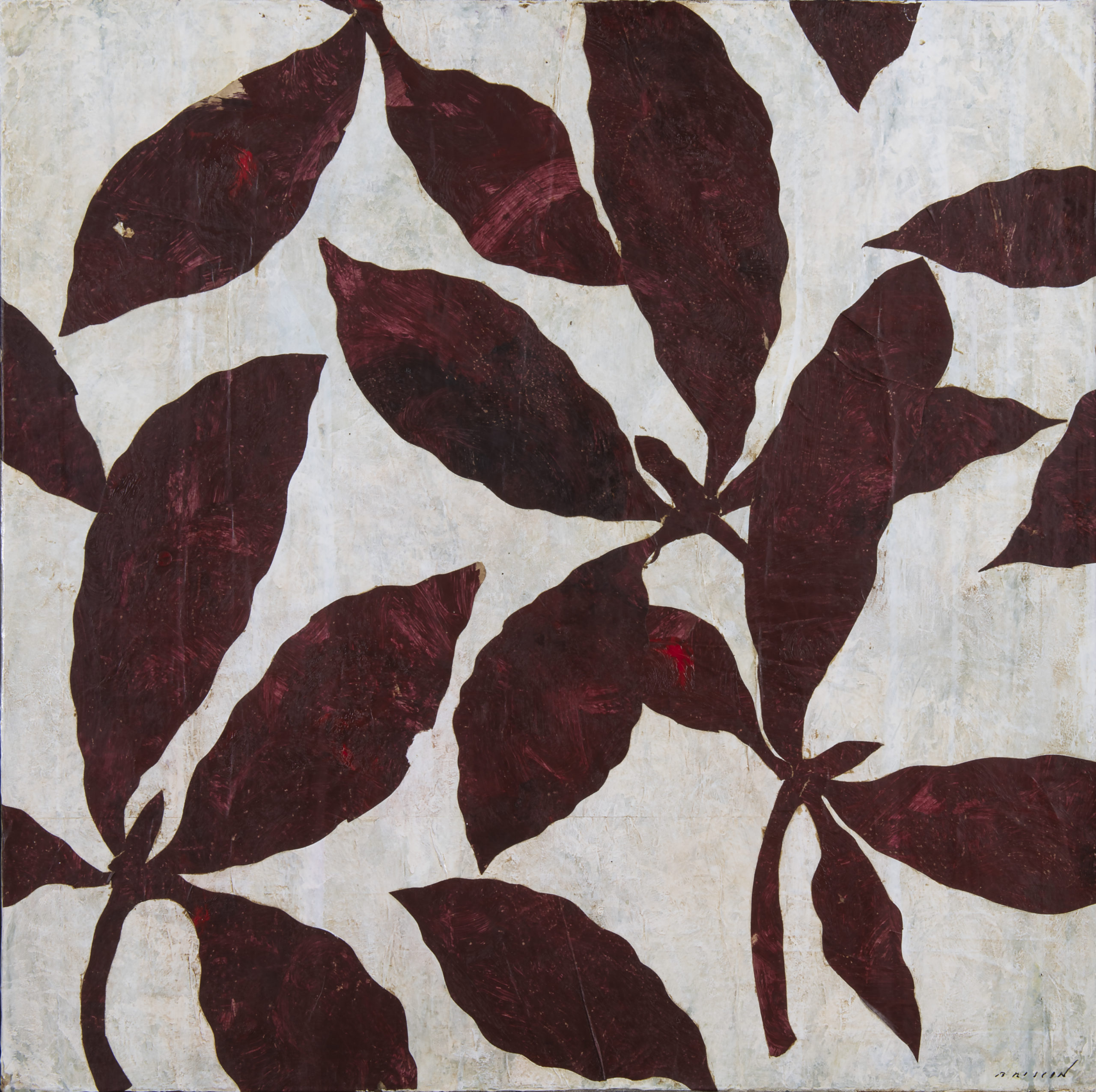 "Territoire 2", 2021. Technique mixte sur toile, 80 x 80 cm.