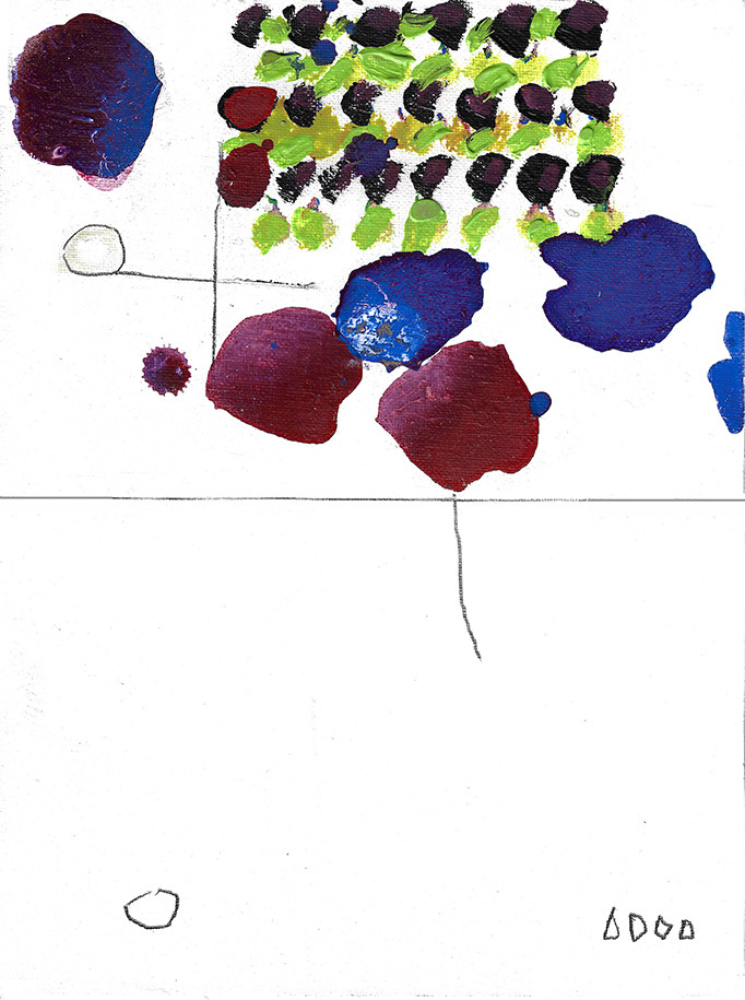 "Jardin 1", 2022. Acrylique sur carton entoilé, 36 x 24 cm.