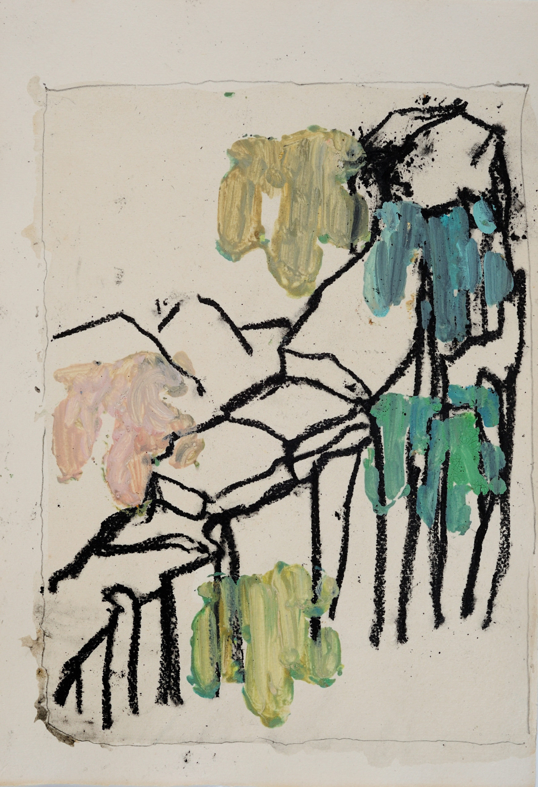 Sans titre, 2023. Pastel sec et acrylique sur papier, 29,5 x 20,5 cm.