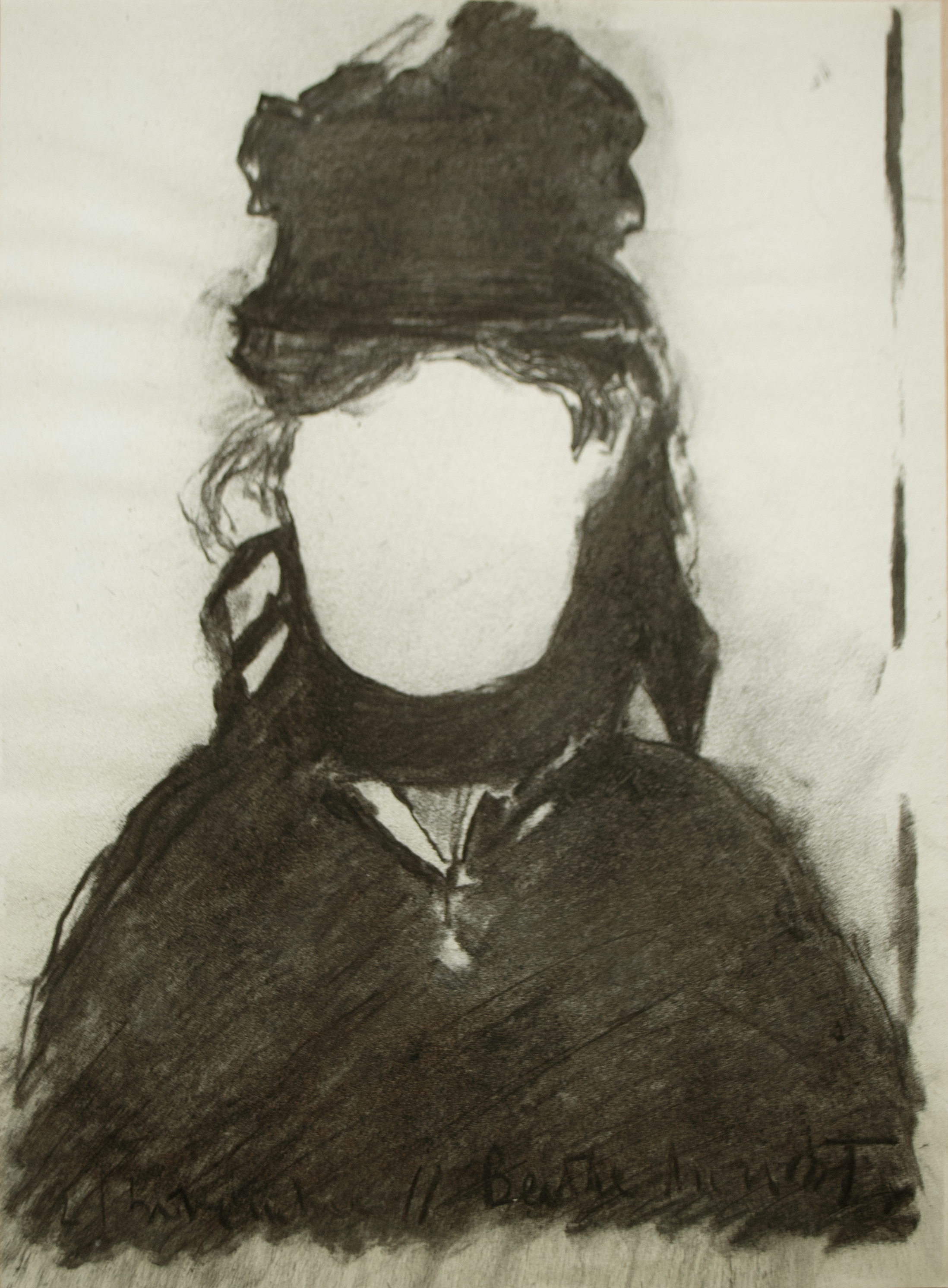 Berthe Morisot le 21 novembre 11, fusain sur papier, 40,5 x 29,5 cm